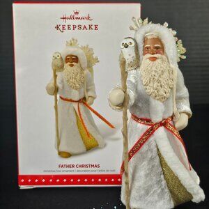 Hallmark Keepsake Father Christmas White And Gold Owl. Number 12 In Series